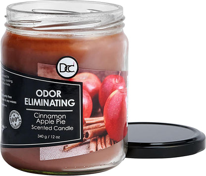 Vanilla Bean Odor Eliminating Highly Fragranced Candle - Eliminates 95% of Pet, Smoke, Food, and Other Smells Quickly - Up to 80 Hour Burn time - 12 Ounce Premium Soy Blend - Colors B