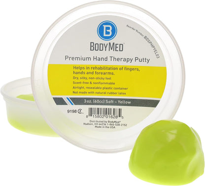 BodyMed Premium Hand Therapy Putty, Yellow, 6 Oz., Soft, Strengthening Therapy Putty for Physical Rehabilitation