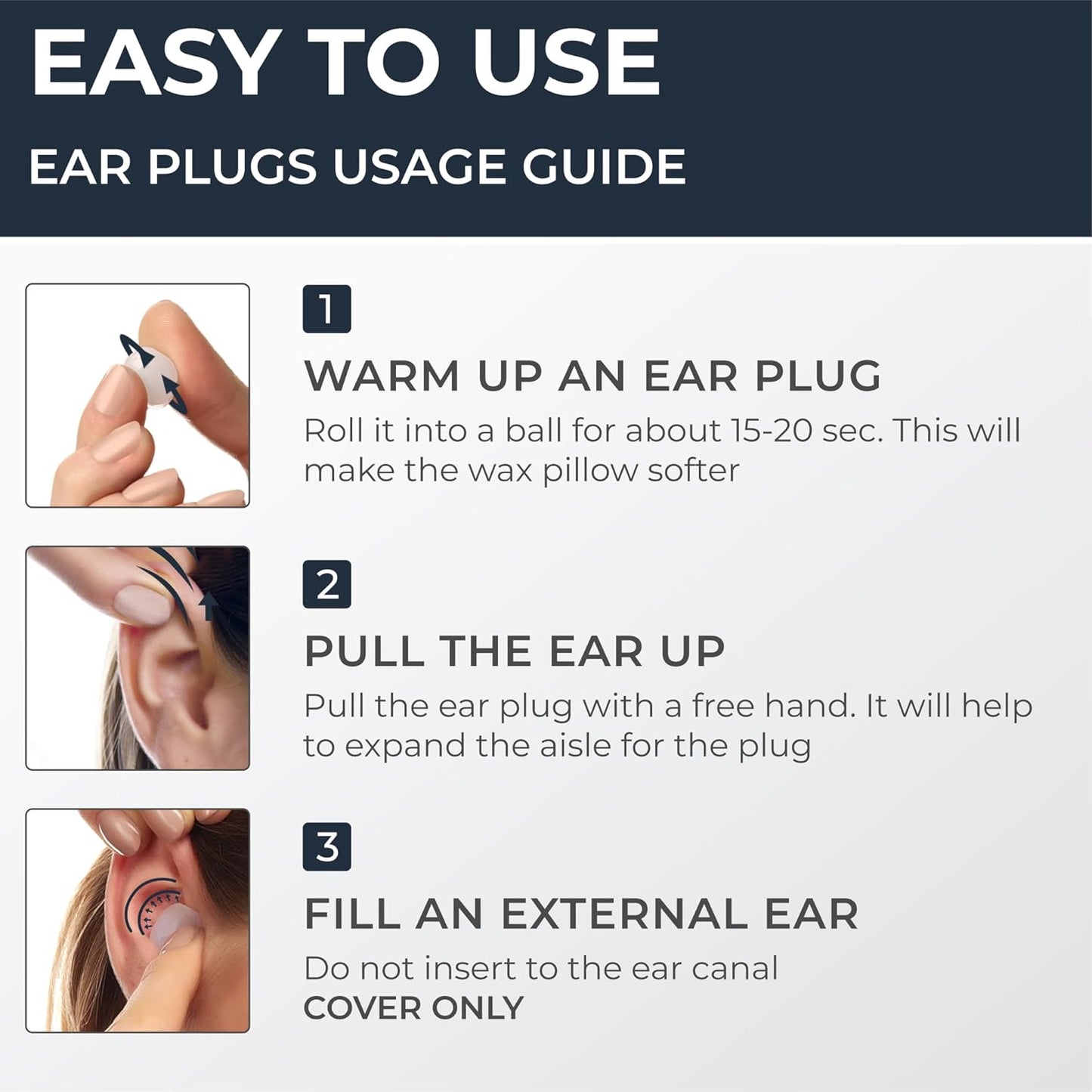 Peace&Quiet | PQ Wax Ear Plugs for Sleeping, Swimming - Soft Noise Cancelling Silicone Gel Wax Earplugs for Sleep and Swimmers, Sound Blocking Level of 32 Db, Color: Blue