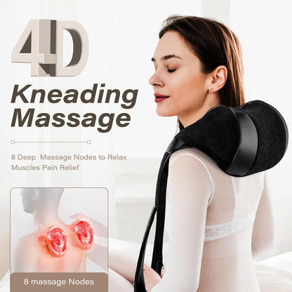 Blue Elf Shiatsu Neck Back Massager,Kneading Electric Massager with Heat