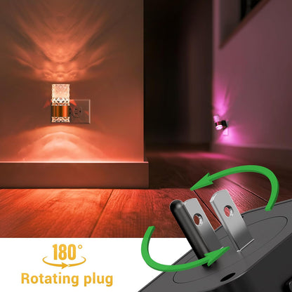 L LOHAS LED Night Lights Plug into wall, Amber Night Light with Adjustable Brightness, Plug in NightLight with Auto Light Sensor, Wall Sconce-Style Design Night Light for Bathroom,Hallway, 2 Pack