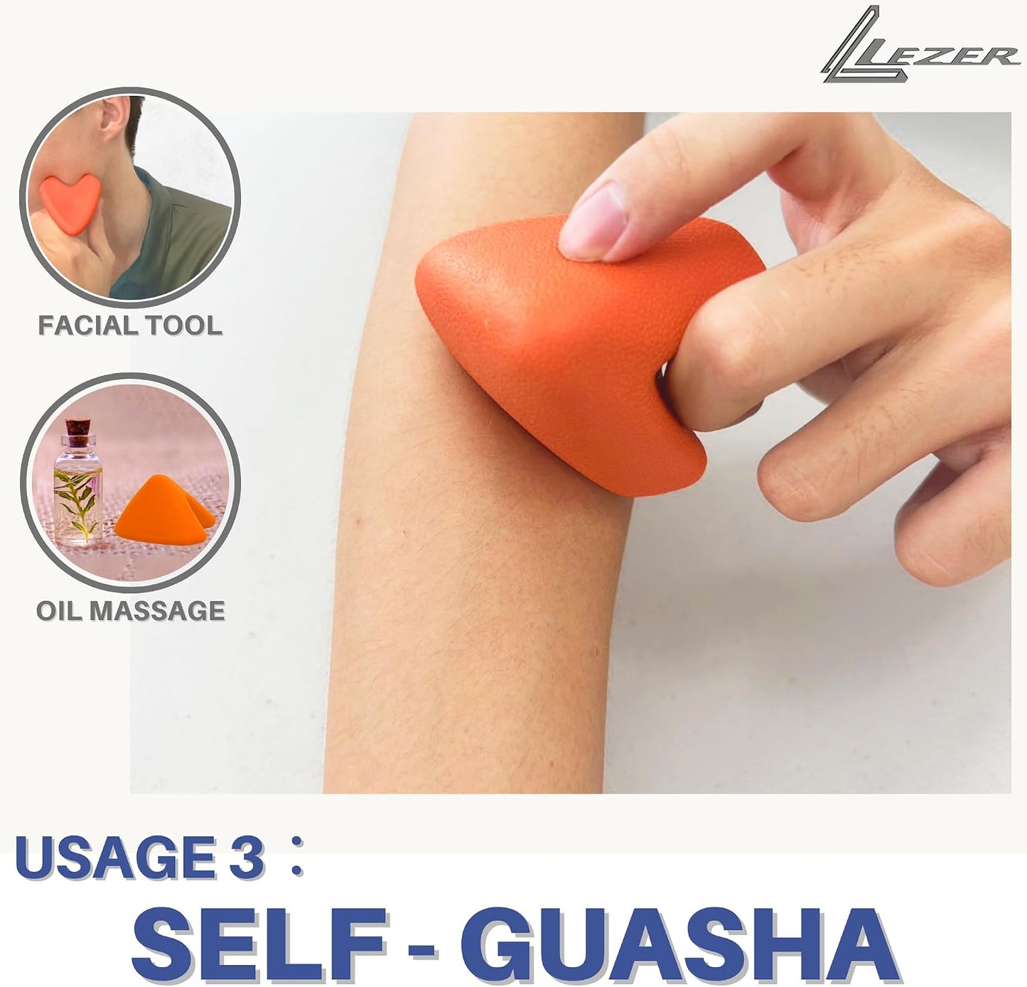 LEZER, Trigger Massage Point, Manual Massage Ball, Muscle Knots Relief Tool, Myofascial Release, Physical Therapy, Plantar Fasciitis, Set of 2 (Orange Trigger and Black Ball)