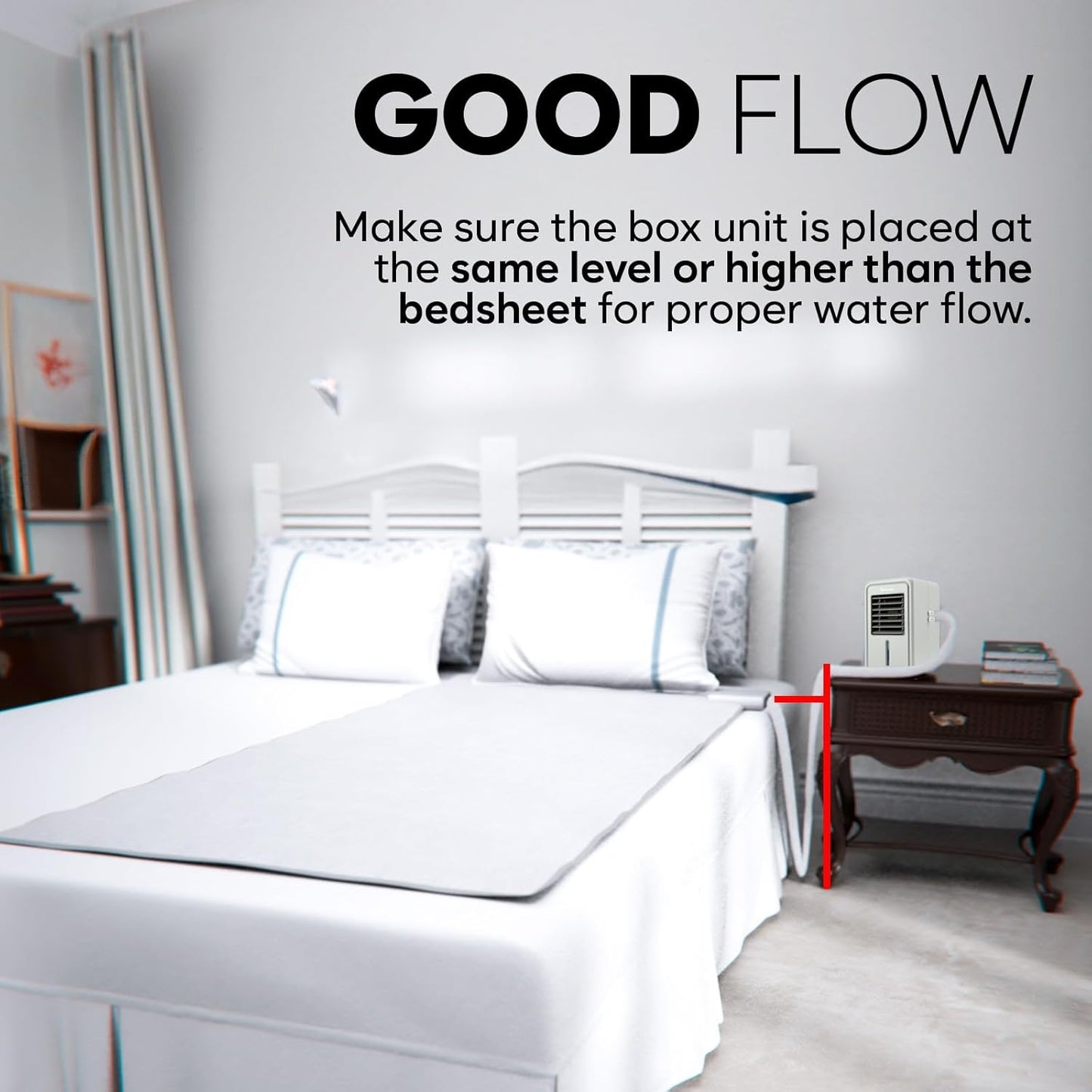 B10 Bed Cooling System Twin - Cooling Mattress Pad for Hot Sleepers | Beat night sweats without breaking the bank - 100% cotton cooling mattress topper, cools 7-12°F, 4 speeds & remote.