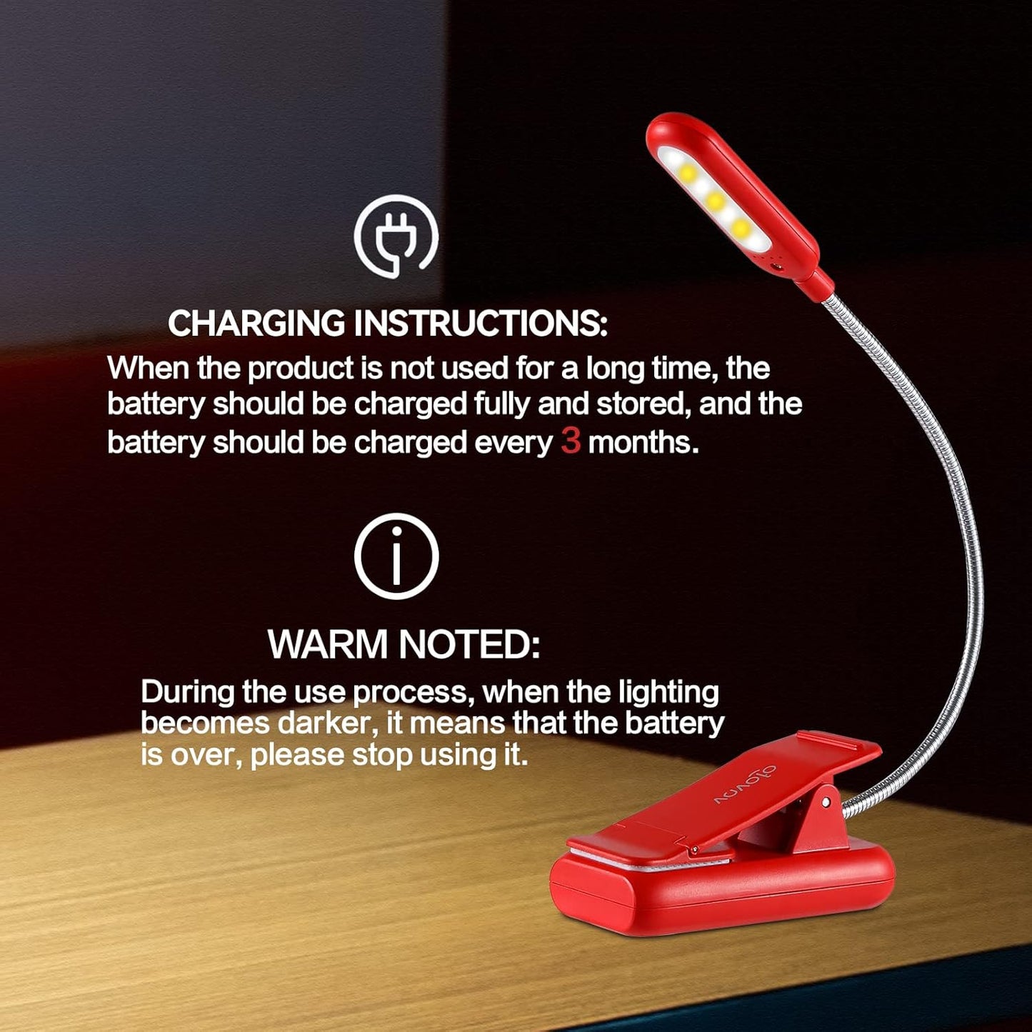 VAVOFO Clip On Book Light for Bed Kids, 7 LED Reading Light with 9-Level Warm Cool White Daylight, Eye Care Lamp with Power Indicator for Bookworms (Blue)