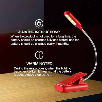 VAVOFO Clip On Book Light for Bed Kids, 7 LED Reading Light with 9-Level Warm Cool White Daylight, Eye Care Lamp with Power Indicator for Bookworms (Blue)