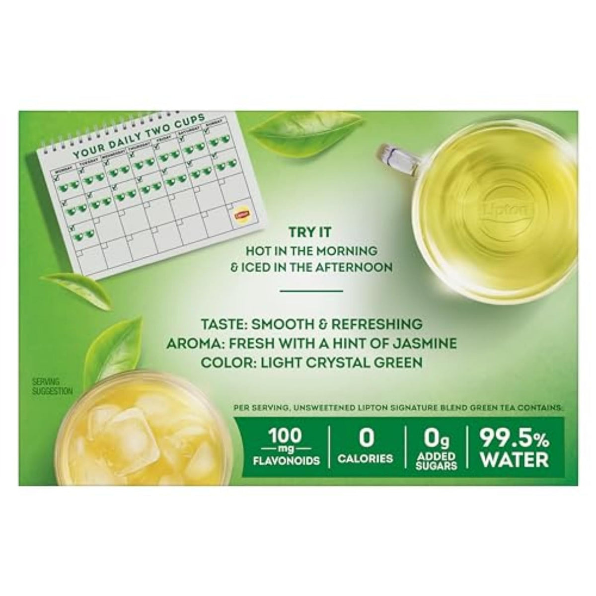 Lipton Signature Blend Green Tea with Jasmine 240-Count Tea Bags Hot or Iced Caffeinated Unsweetened Flavonoids Bioactives 40ct (6-Pack) for Tea Lovers Gift Set Specialty Tea