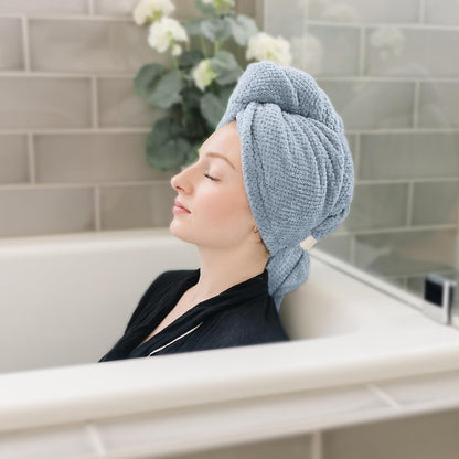 ROLSHOL 2 Packs Large Microfiber Hair Towels for Women, Super Absorbent & Quick Dry Hair Towel Wrap for Curly Hair Long & Short Hair- Anti-Frizz Hair Turbans for Wet Hair - 27.5''*39.4''