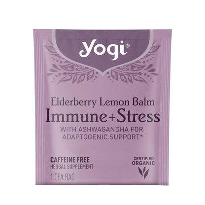 Yogi Elderberry Lemon Stress & Immune Support Tea, 16 Tea Bags (4 Pack)