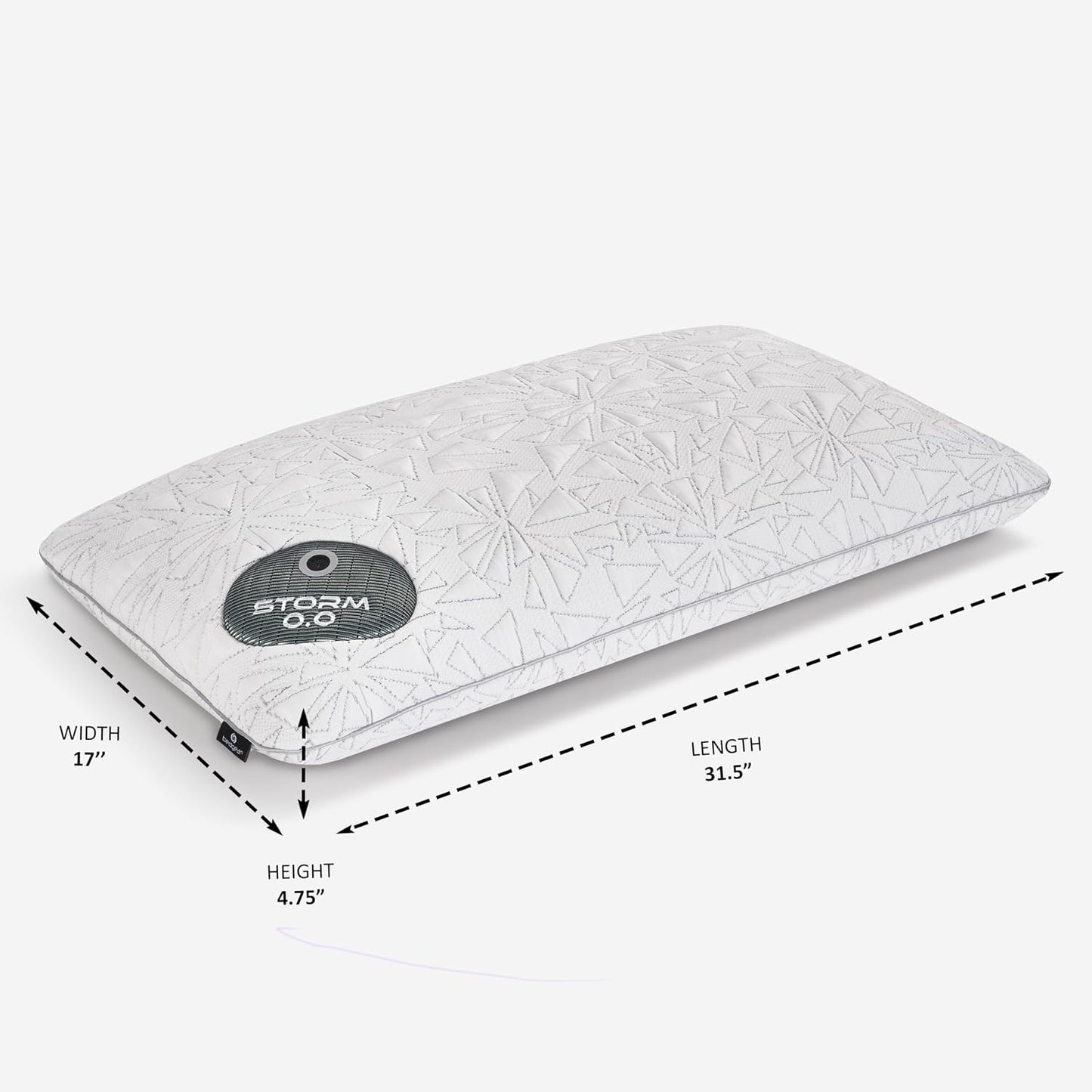 Bedgear Storm Performance Pillow, 1.0 Cooling Pillow for Side Sleepers, Medium Firm Support, Ver-Tex Cooling Cover, Air-X Mesh, Washable