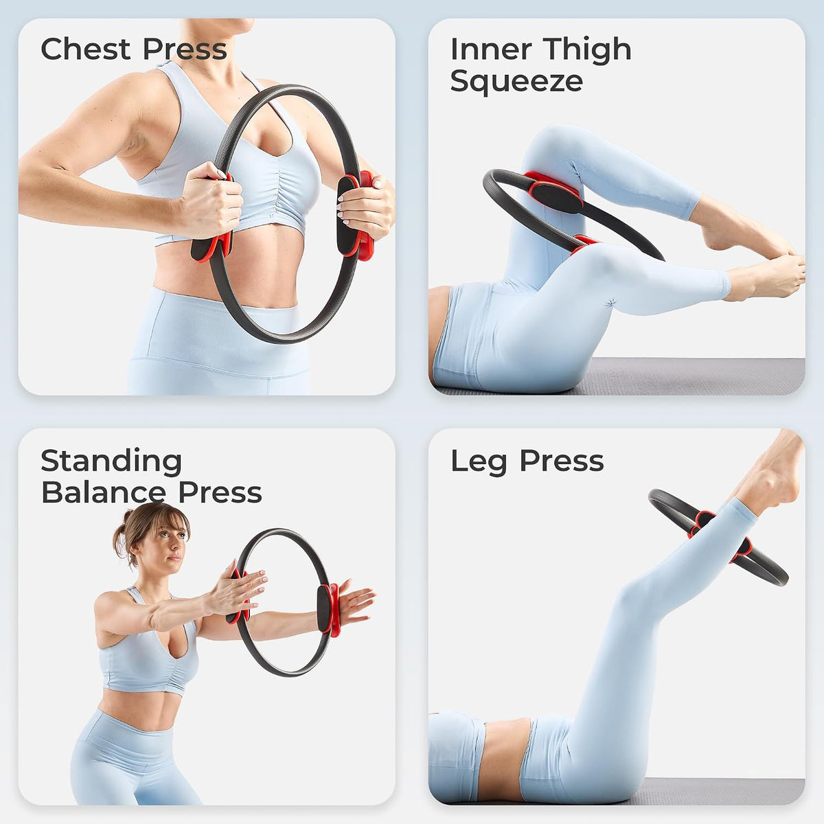 Sunny Health & Fitness 15” Pilates Ring, Resistance Circle for Toning