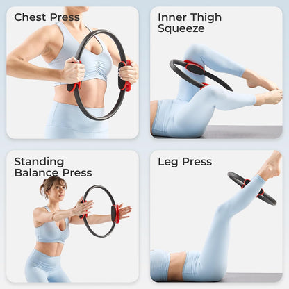 Sunny Health & Fitness 15” Pilates Ring, Resistance Circle for Toning