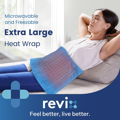 REVIX Extra Large Heating Pad Microwavable for Back with Moist Heat, Microwave Heated Wrap for Full Back, Neck Shoulder and Muscles, Rose Velvet XXL Rice Bean Bag