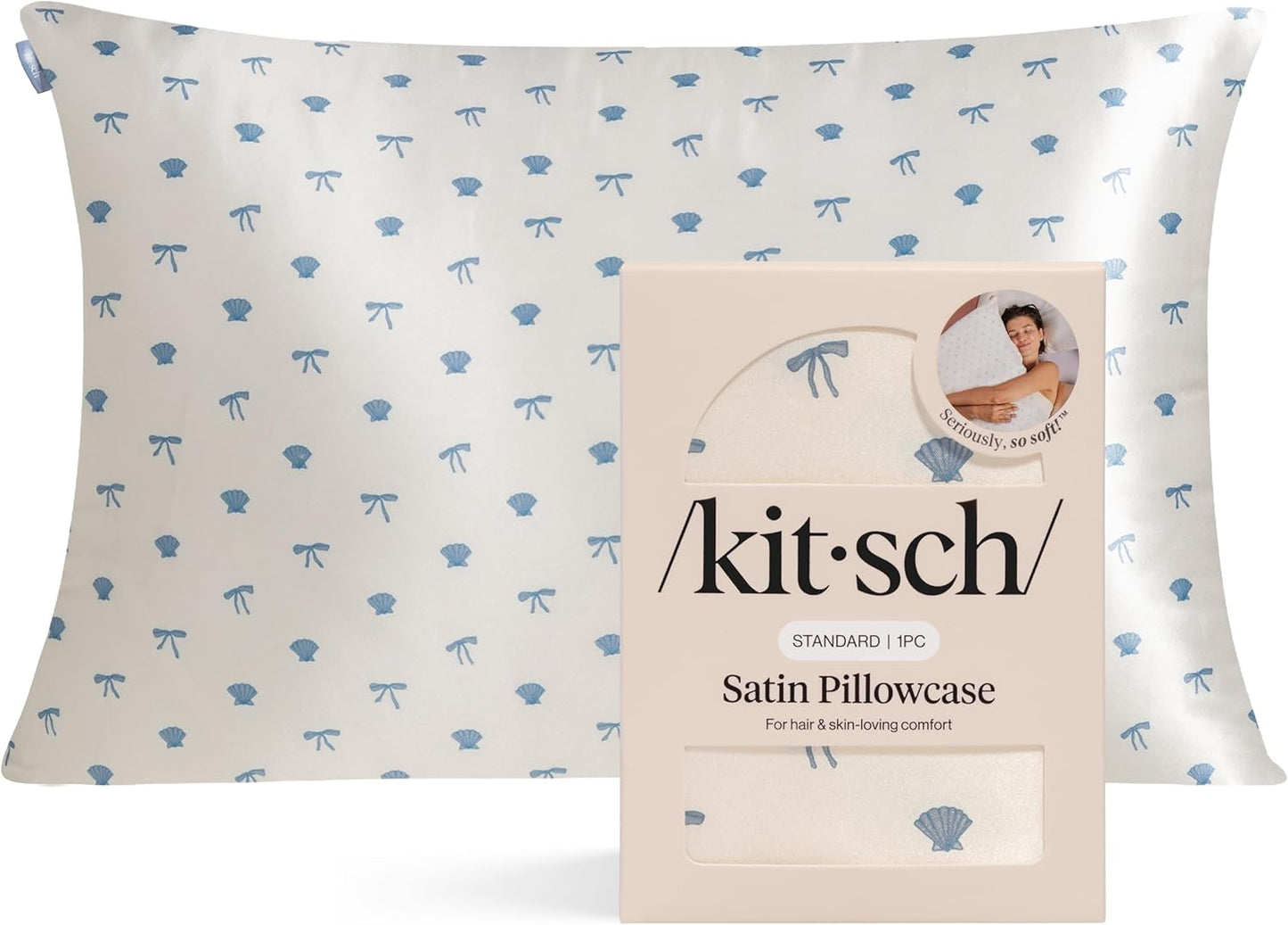 Kitsch Satin Pillowcase with Zipper for Hair & Skin - Softer Than Silk Pillow Cases, Smooth Cooling Satin Pillow Case, Wrinkle-Free, Machine Washable - Pillow Cases Standard Size (19x26) - Blush