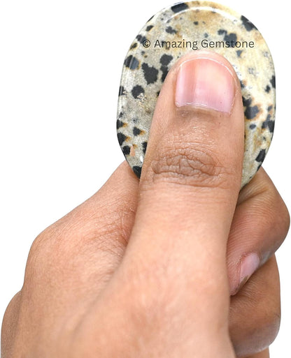 Amazing Gemstone Labradorite Thumb Worry Stone, Anxiety Stone, Healing Crystals - Piedra Crystal Fidget for Gift, Meditation, Calming, Relaxation, Stress Relief - Colors A