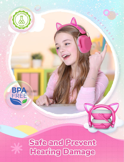 iClever Noise Cancelling Headphones for Kids Adults, SNR 29dB Safety Noise Reduction Ear Muffs for Autism Sensory &Concentration Aid, Ear Hearing Protection for Fireworks/Event/Monster Jam/Concert