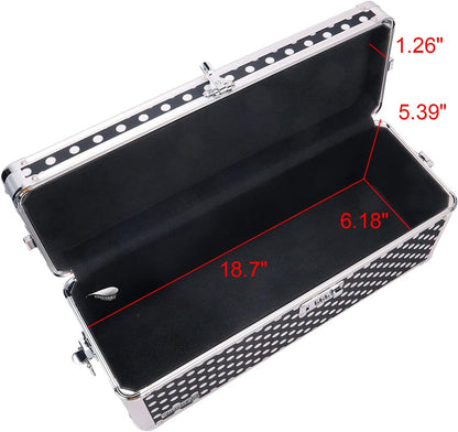 Vaultz Secure Security Lock Boxes - Safe Combination Lock Box, Storage for Documents, Valuables, Medicine & Money - 9.88 x 7.75 x 7 Inch - Black/Chrome