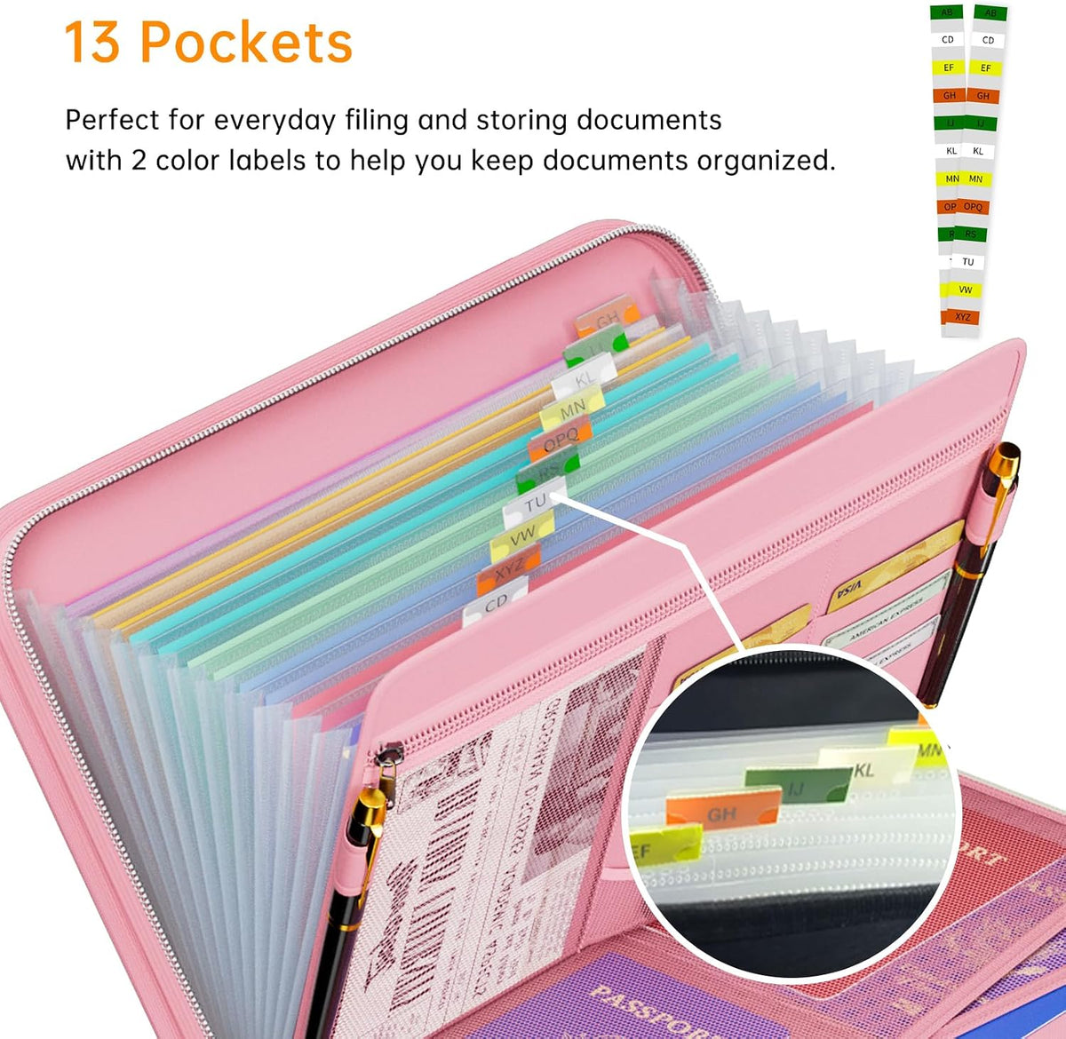 Tamfile Fireproof Accordion File Organizer, Expanding File Folder