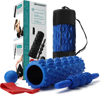 5 in 1 Foam Roller Set High Density Patented Foam Roller for Exercise