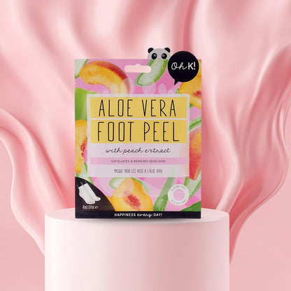 Oh K! Foot Peel Mask - Pomegranate - Foot Peeling Mask for Dry Feet and Cracked Heels - Feet Exfoliant with Pomegranate and Coconut Oil - 1 Pair