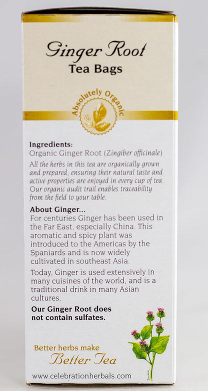 Celebration HERBALS Ginger Root Tea Organic 24 Bag, 0.02 Pound