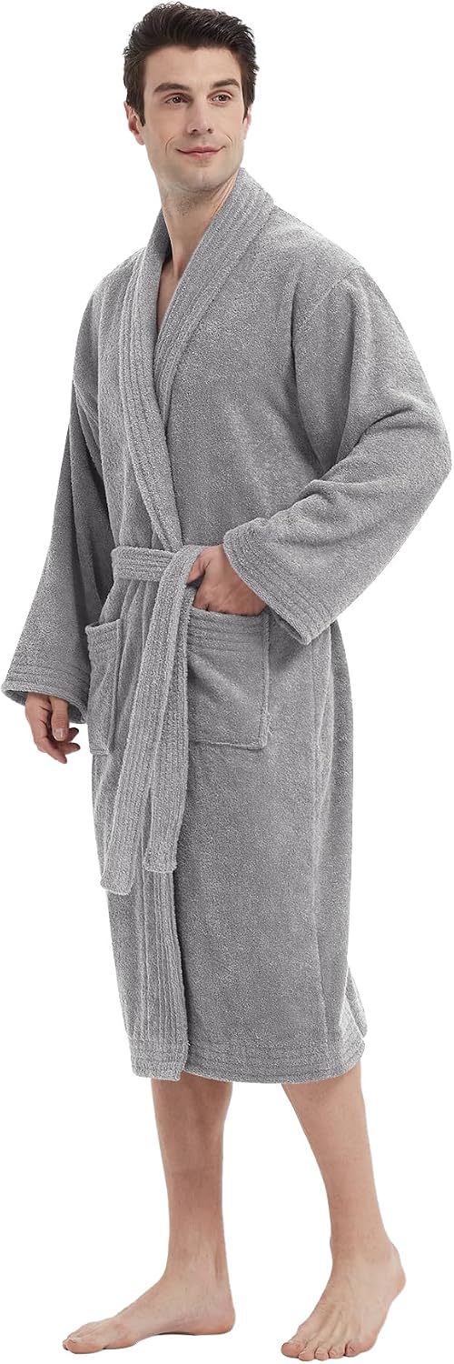Ramesses Bathrobe Mens,Premium Thick Terry Cloth Bathrobe,Towel Bath robe Long–Staple Combed Men's Cotton Robe