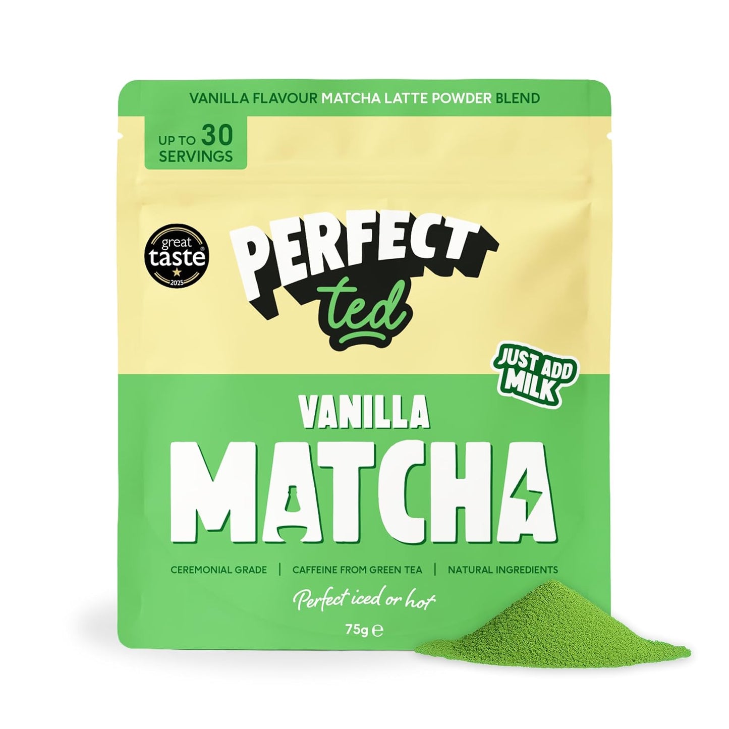 PerfectTed Matcha Powder, Ceremonial Grade Japanese, 30g (30 Servings), Perfect for Lattes & Smoothies | Premium Matcha Fuel | with L-Theanine | Antioxidants | Vegan | Gluten-Free