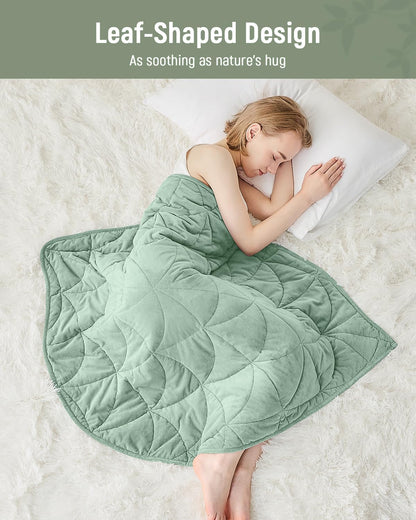 Weighted Lap Blanket 7 lbs for Adults, Luxury Soft Small Weighted Blanket, Compact Portable Weighted Lap Pad for Relaxation, Sleeping, Travel, All-Season Use, Forest Green, 40" x 52"