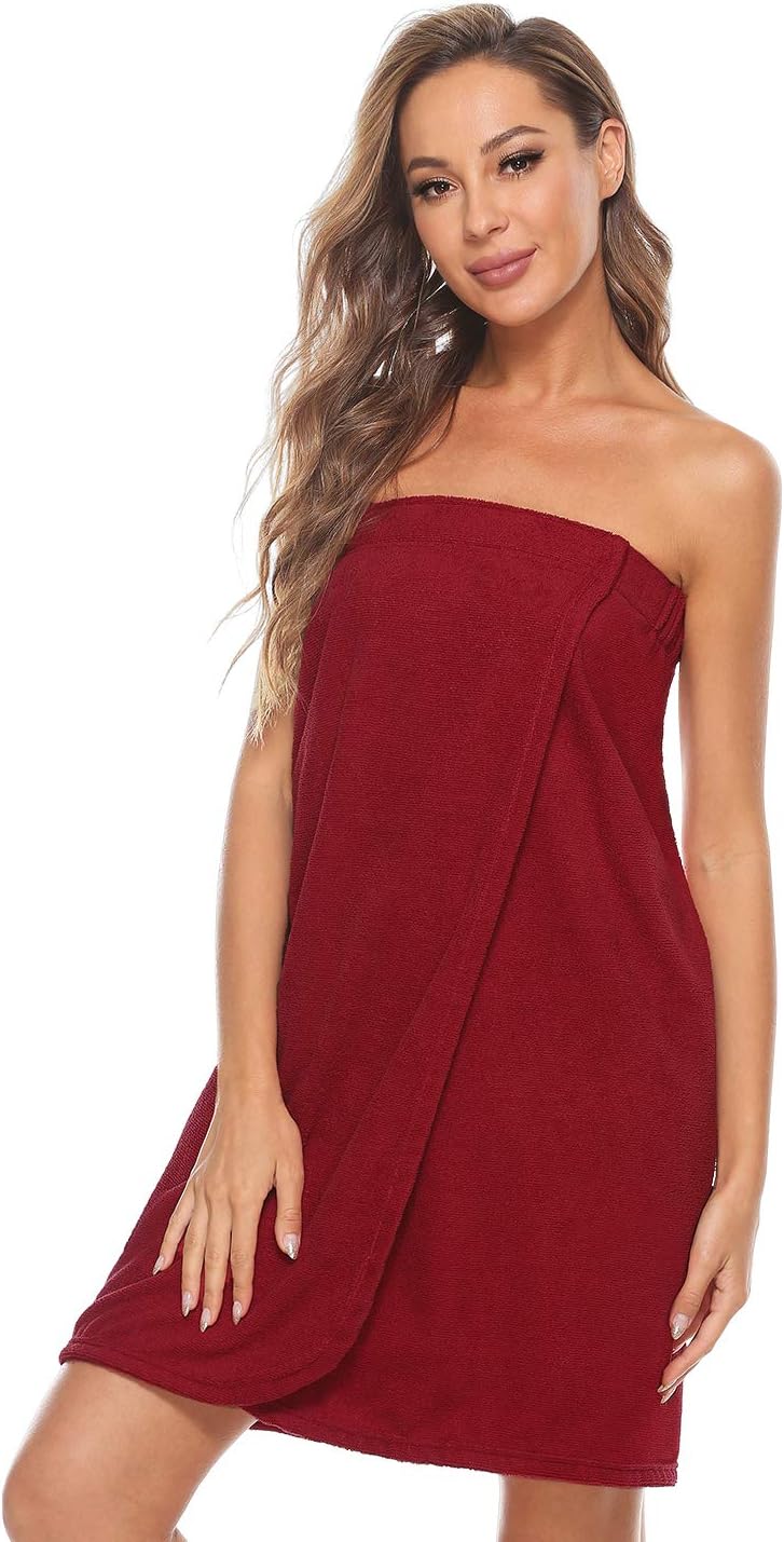 Kniffi Women's Spa Wrap & Hair Towel Body Wrap Adjustable Closure Bathrobe