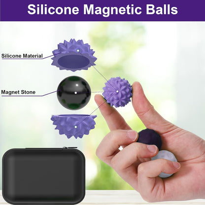 BUSOHA Silicone Fidget Balls - 4 Pack Fidget Toys Adults Sensory Toys Stress Balls for Adults Teens Gifts for Calming,Autism and ADHD Office