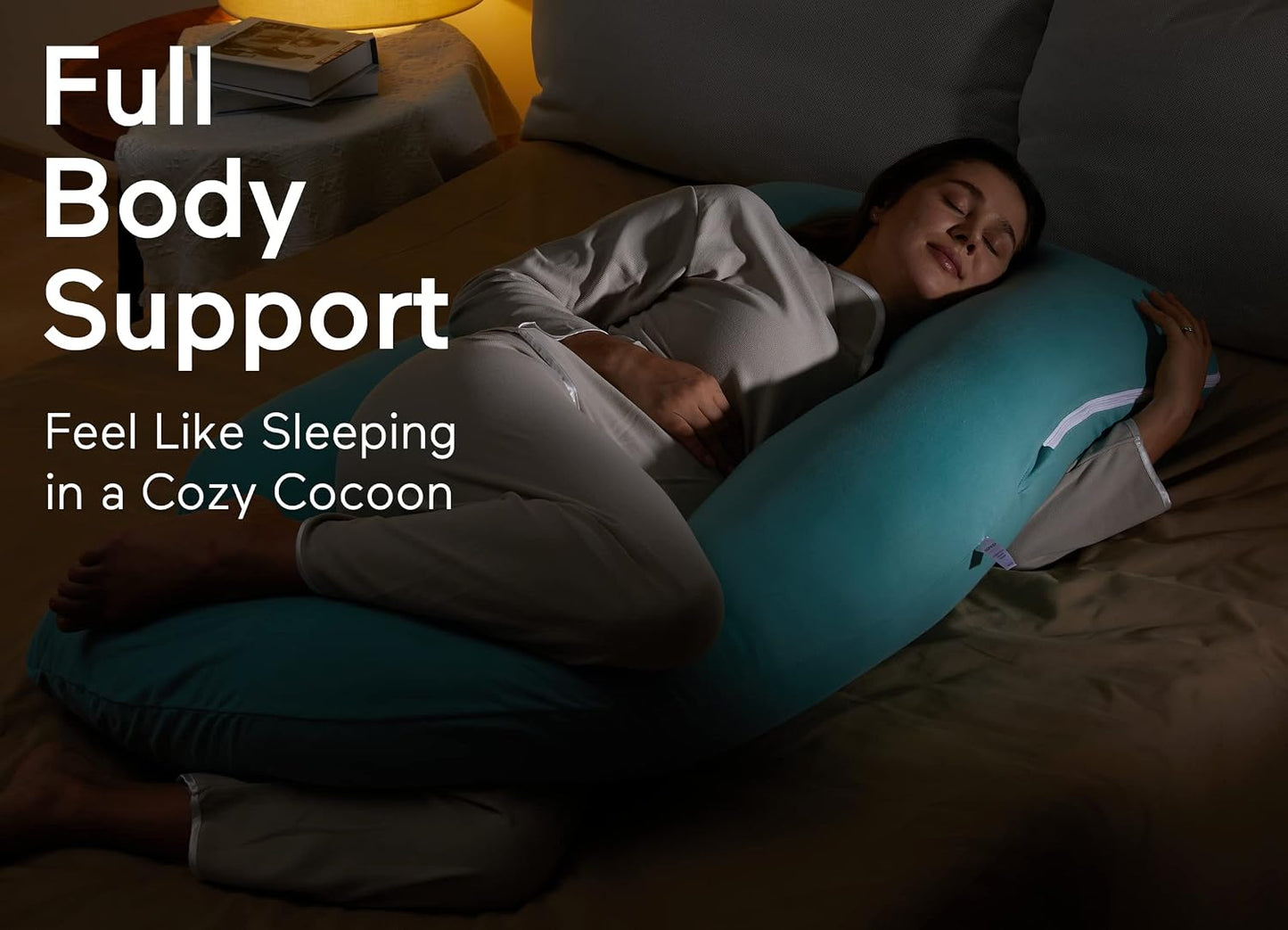 Momcozy Cooling Pregnancy Pillow - U Shaped Full Body Maternity Pillow