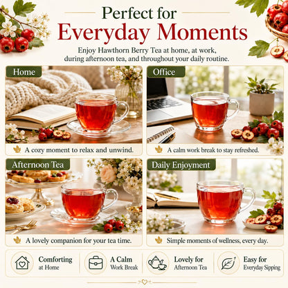 WOTIHA Hawthorn Berry Tea Bags, 65 Count - 100% Natural Dried Herbal Tea