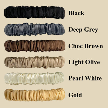 VLOMOT 6 Pcs Set 100% Pure Mulberry Silk Hair Scrunchies - 6 Chic Colors Everyday Skinny Scrunchies Silk Ponytail Holders - No Damage (Purple)
