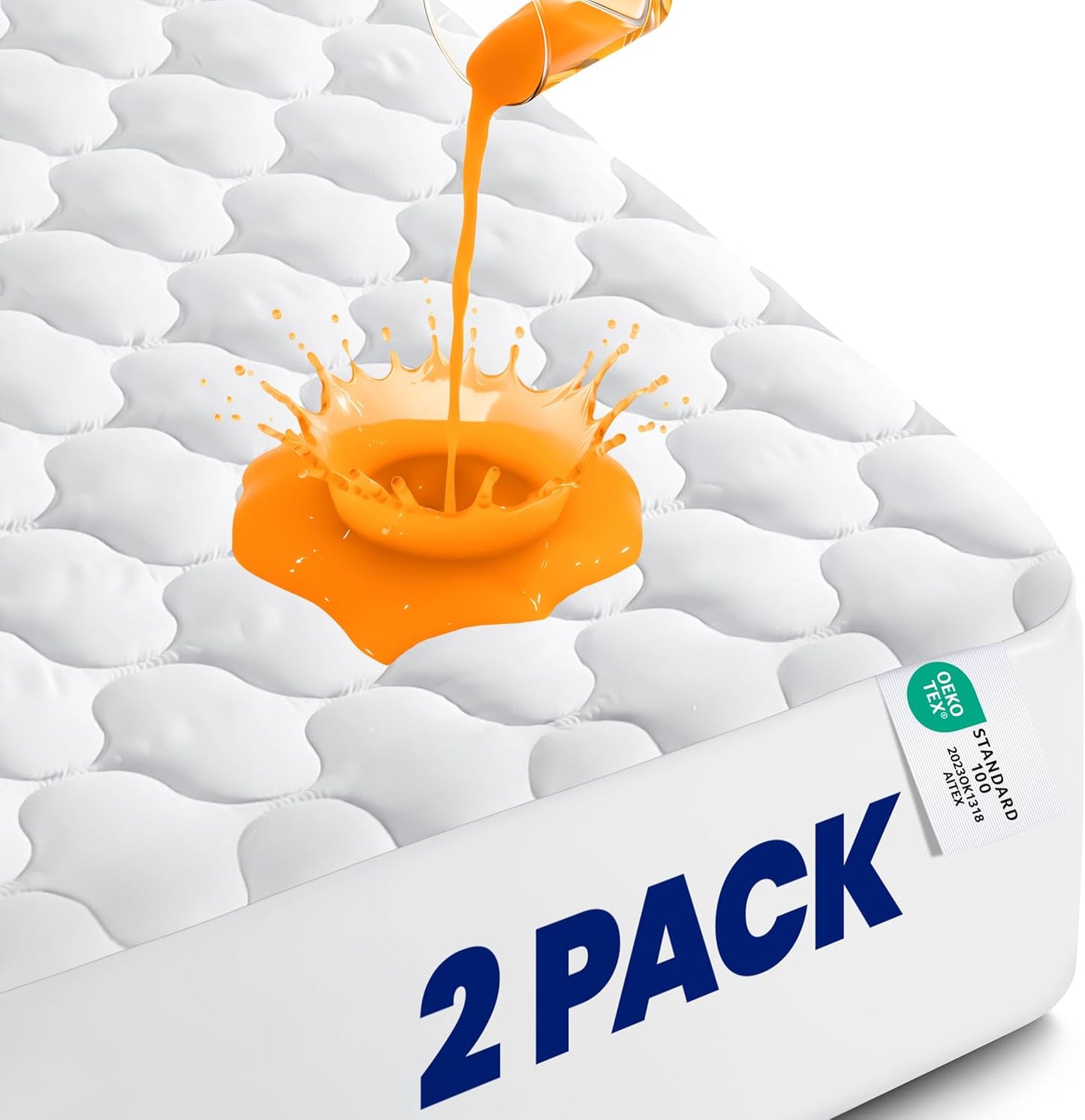 Utopia Bedding Waterproof Mattress Protector, Queen Mattress Pad, Noiseless Quilted Fitted Cover with Deep Pocket Stretches up to 16 Inches (White)