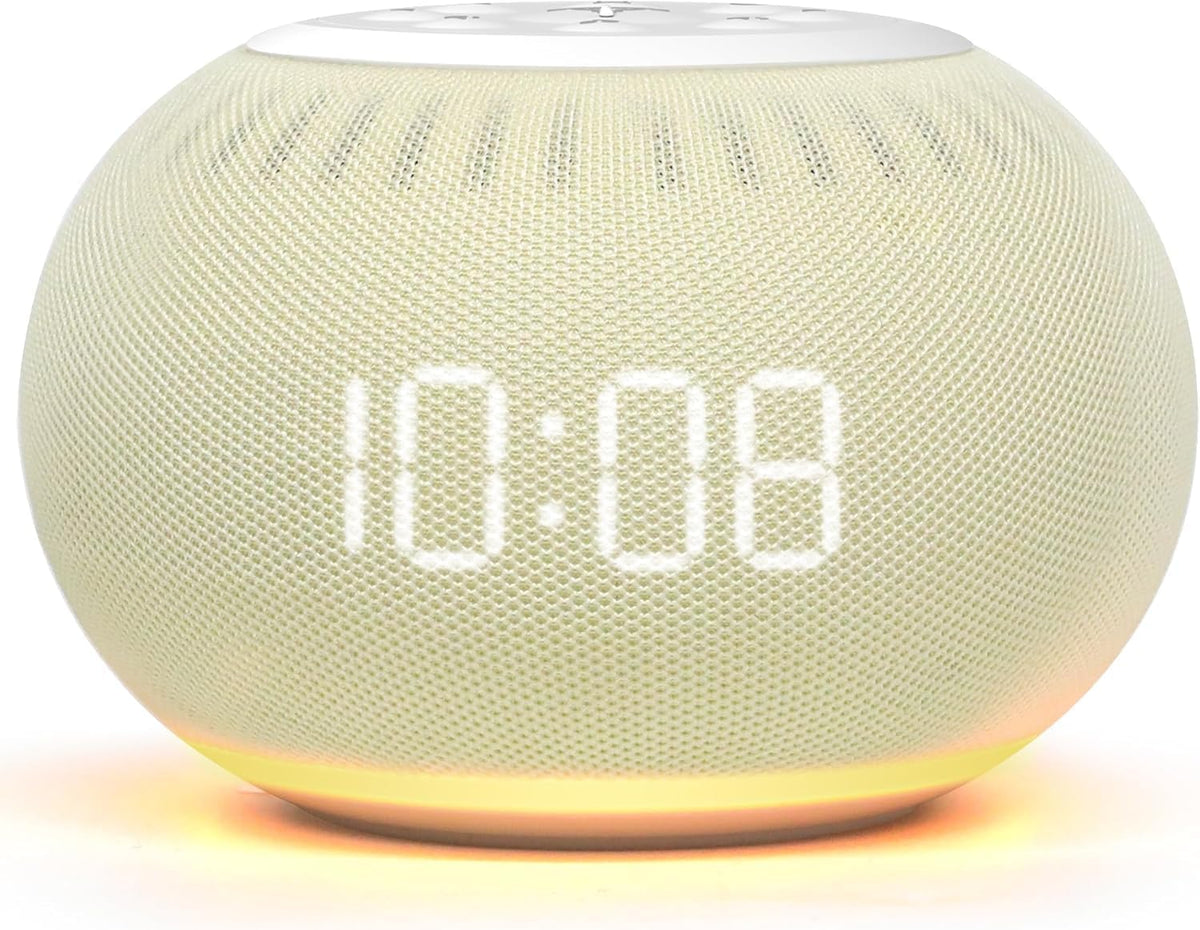 REACHER Auto-Dimmable Sound Machine Alarm Clock with 20 Sounds&Night Light