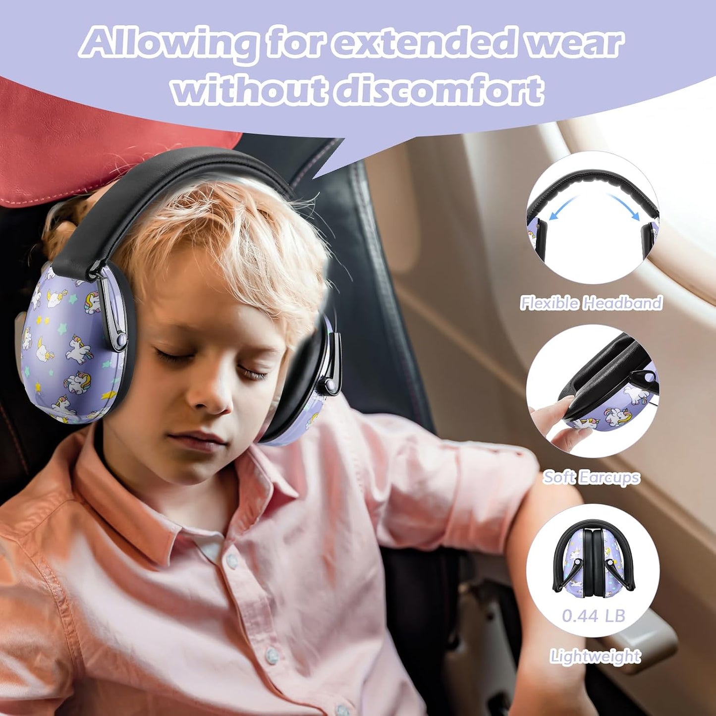 ProCase Noise Cancelling Headphones for Kids Toddler, SNR 27dB Noise Reduction Ear Muffs, Hearing Protection for Monster Jam, Concerts, Fireworks, Shooting, Air Show, Autism Sensory Needs -Blue