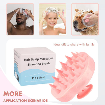 FREATECH Scalp Scrubber Scalp Massager Hair Growth, Shower Shampoo Brush with Silicone Bristles for Dandruff Removal and Hair Care, Wet & Dry Hair Massager Scalp Exfoliator for Men Women Kids，Black