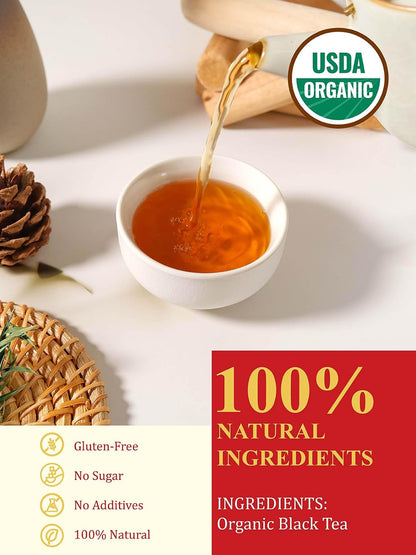 GLDNT Organic Black Tea Bags, Smooth & Mellow Flavor, Caffeinated, 100ct