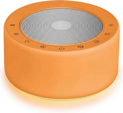 Kipcush White Noise Machine for Baby & Adults, 30 Soothing Sounds, Soft Non-Glare Nursery Lamp, 8 Color Night Lights, Memory Function (Angel V1 White, Standard)
