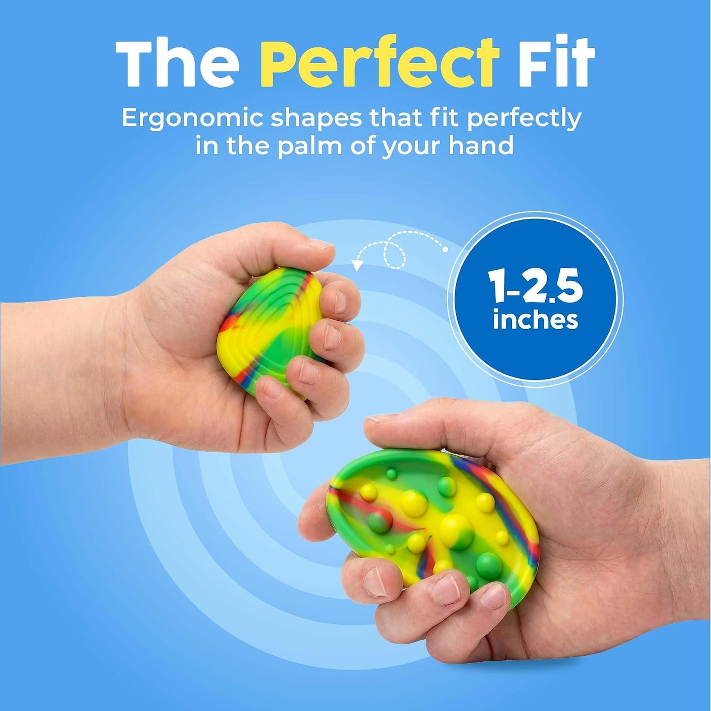 BUNMO Fidget Toys - Fidget Stones Sensory Toys – 6pk Pastel | Silicone Worry Stones for Kids Ages 3+ | Portable, Textured, Quiet Sensory Stones for Hands-On Play
