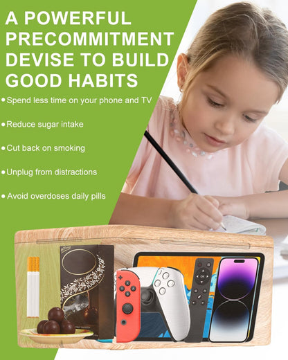 Timed Lock Box with Timer | Phone Lock Box for Self-Control, Charge While Locked | Safe cellphone storage locker Unplug from Phones,Video Games & Snacks | reduce Screen Time for Kids, Students & Adult