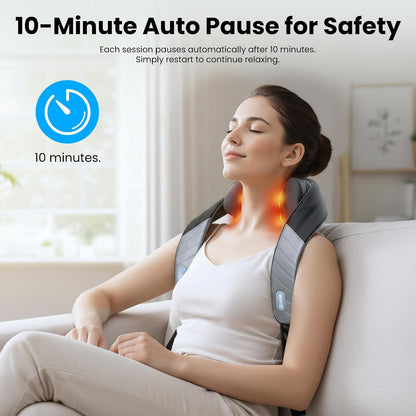 COMFIER Cordless Neck and Shoulder Massager with Heat, Wearable 4D Shiatsu Deep Tissue Kneading for Desk Workers and Drivers, Hands-Free Straps, FSA Eligible HSA Gift