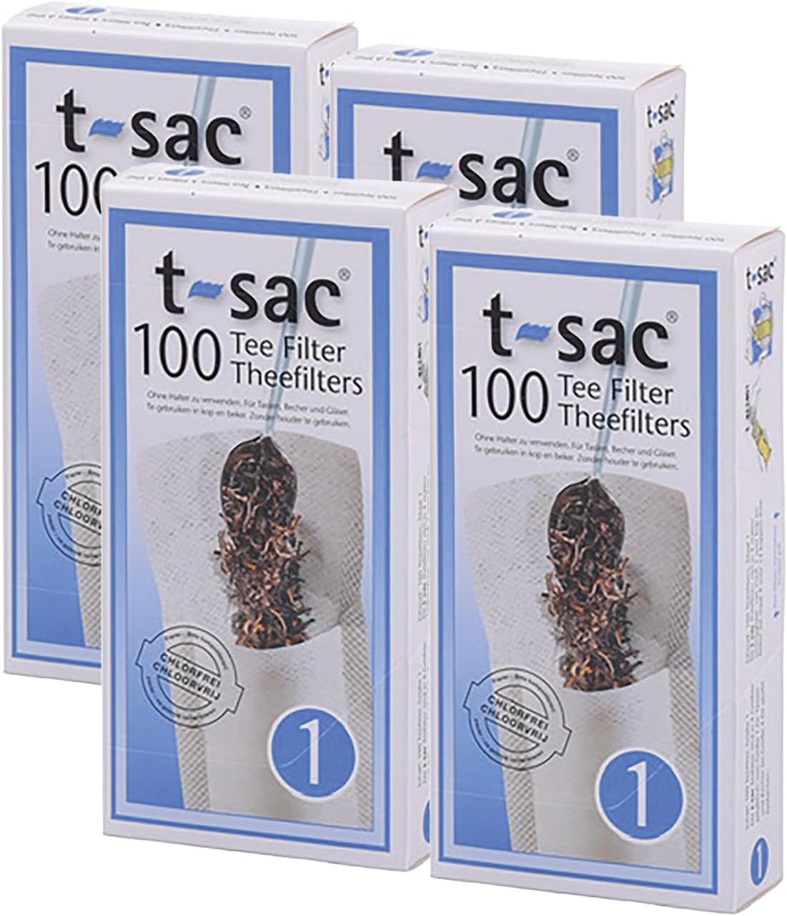 T-Sac Tea Filter Bags, Disposable Tea Infuser, Number 1-Size, 1-Cup Capacity, Set of 100