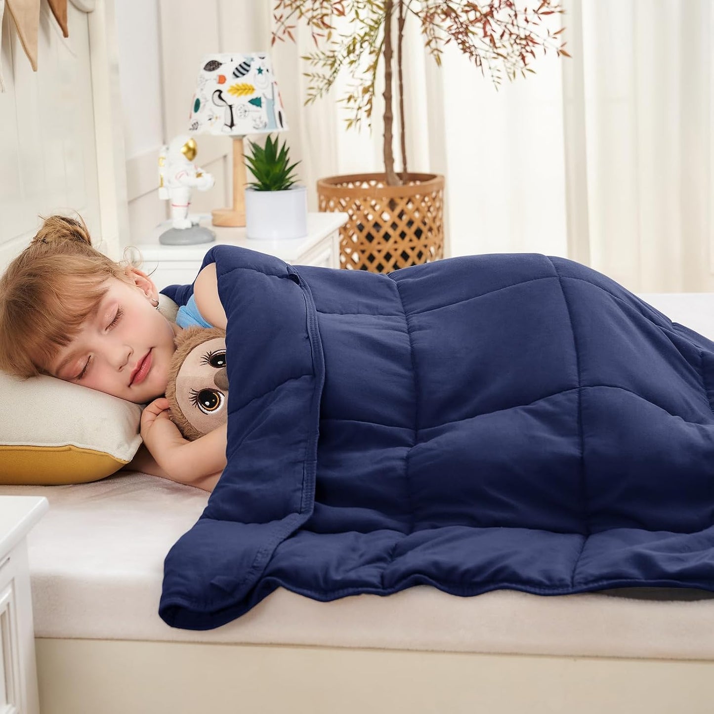 yescool Weighted Lap Pad 2 Pounds Weighted Lap Blanket, Space Plane Small Weighted Blanket, Weighted Throw Blanket Gifts for Travel Indoor Outdoor, 20"x30"