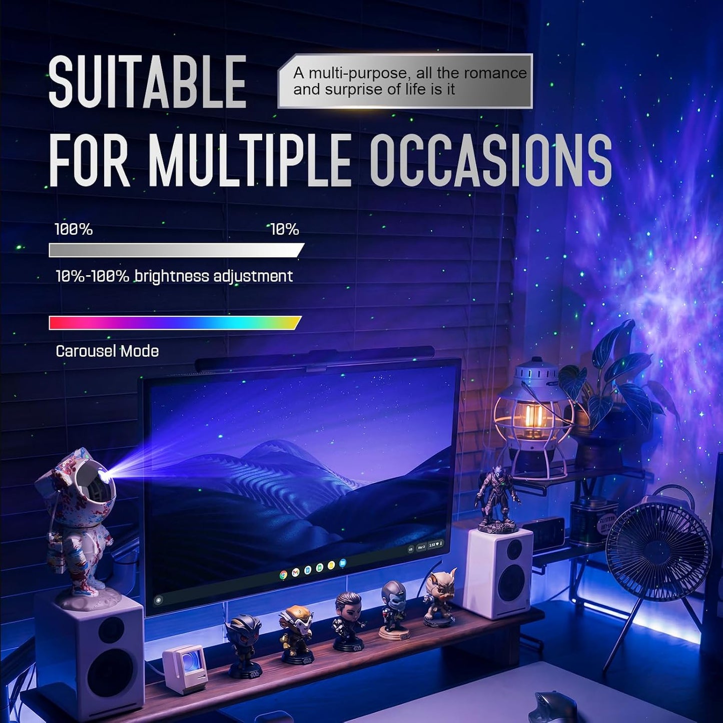 Star Projector Galaxy Night Light - Astronaut Space Projector, Starry Nebula Ceiling LED Lamp with Timer and Remote, Kids Room Decor Aesthetic, for Christmas & Birthdays