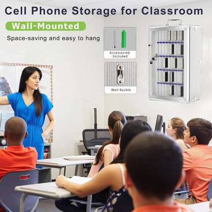 Aluminum Alloy Cell Phone Lock Box, Phone Holder for Classroom, 36 Slots