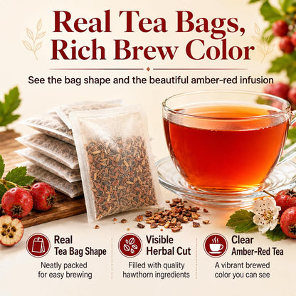 WOTIHA Hawthorn Berry Tea Bags, 65 Count - 100% Natural Dried Herbal Tea