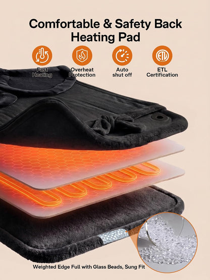 ALLJOY Heating Pad for Neck and Shoulders and Back Pain Relief