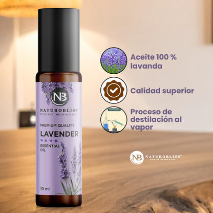 NaturoBliss Lavender Essential Oil with Glass Dropper - 100% Pure and Natural - Essential Oils for Diffuser, Aromatherapy, Soap and Candle Making, Lavender Essential Oil Pure, Lavender Oil, 4 Fl Oz