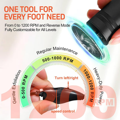 Electric Foot Callus Remover 36W, 1200RPM Heavy Duty Metal Grinder