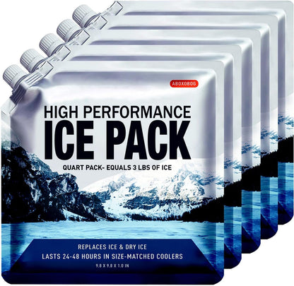 Reusable Ice Packs for Cooler Bag & Large Lunch Box, Long Lasting Gel Freezer Pack for Backpack, Heavy Duty Cold Packs for Camping, Travel, 3 Pack (9.8"x9.8")